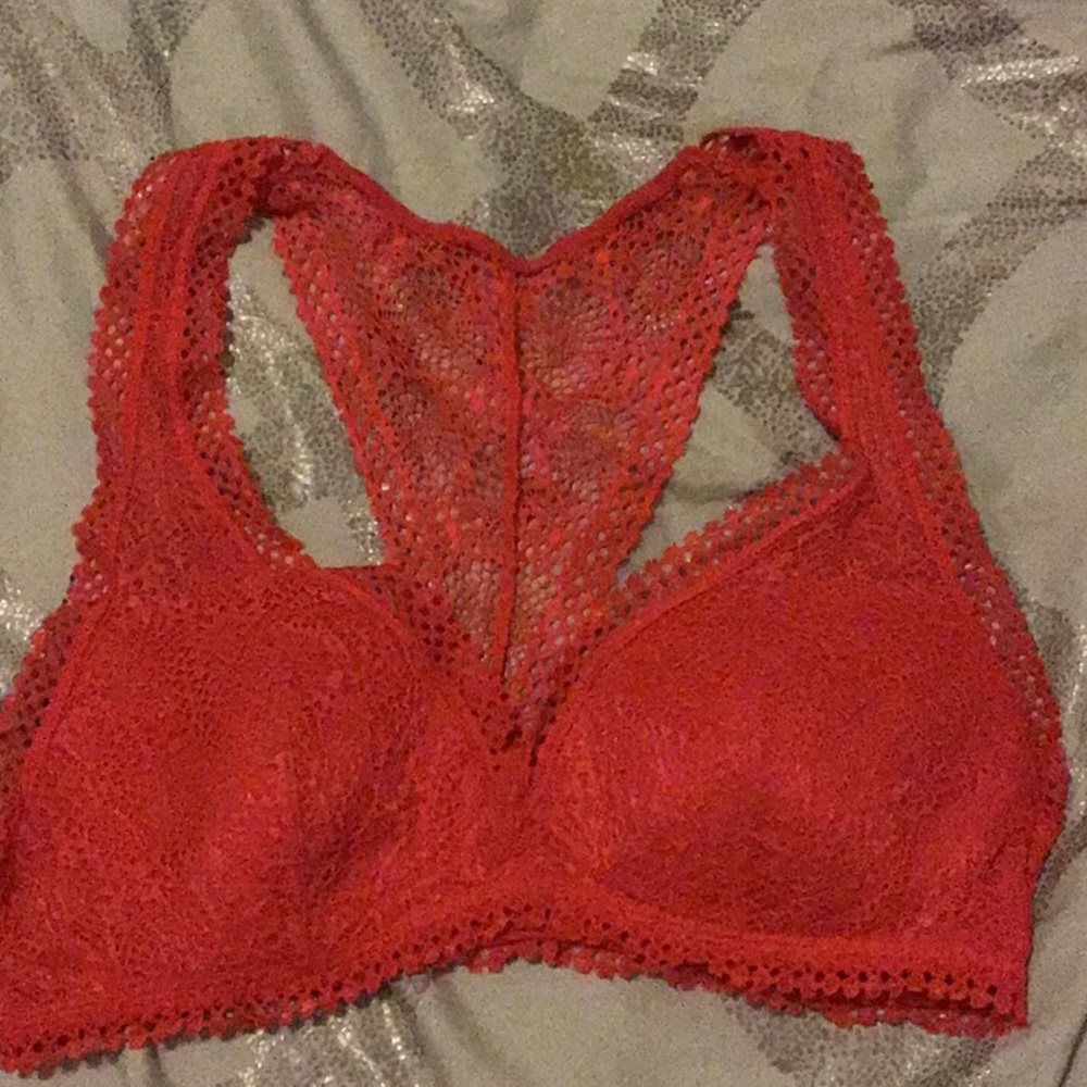VS red bralette.